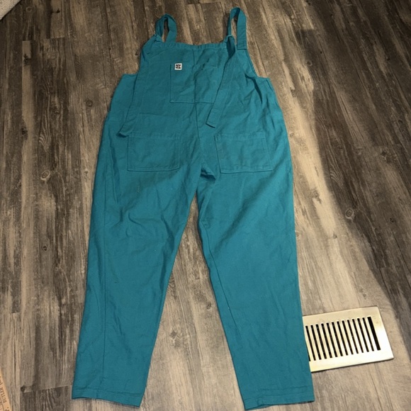 Lucy & Yak rare teal dungarees overalls - size 30 organic cotton - Picture 2 of 12